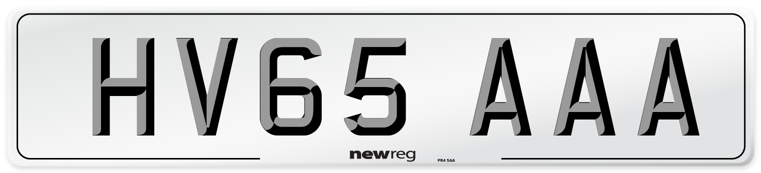 HV65 AAA Number Plate from New Reg